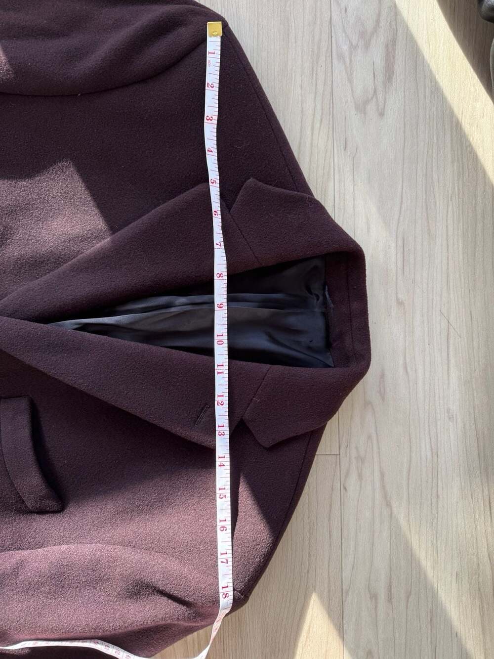 DKNY Men's Burgundy Wool Cashmere Blend 3-Button Overcoat Size 40R - Picture 4 of 7